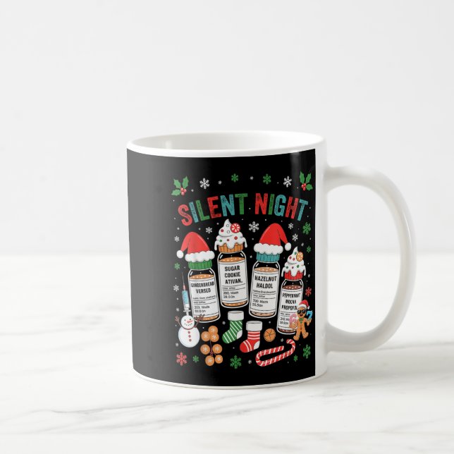 Retro Profol Silent Night Icu Nurses Funny Merry C Kaffemugg (Höger)