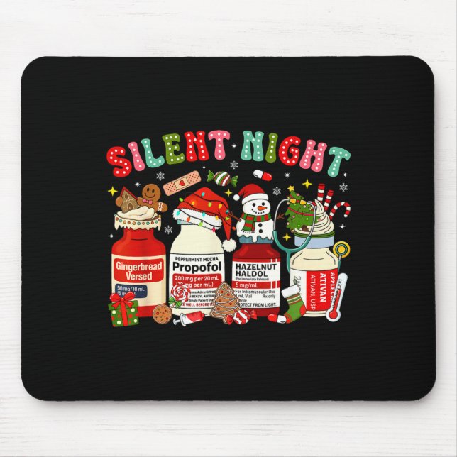Retro Profol Silent Night Icu Nurses Funny Merry C Musmatta (Framsidan)
