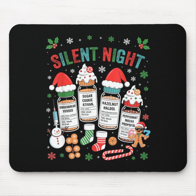 Retro Profol Silent Night Icu Nurses Funny Merry C Musmatta (Framsidan)