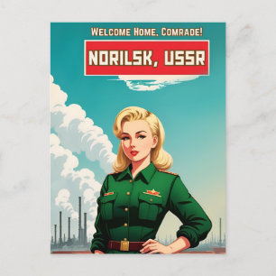 Retro Propaganda Stil Sovjet USSR Kommunism Humor Vykort