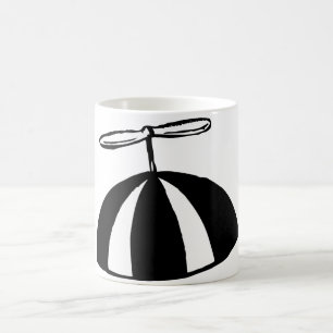 Retro Propeller Beanie Whimsical Black and White Kaffemugg