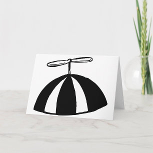 Retro Propeller Beanie Whimsical Black and White Kort