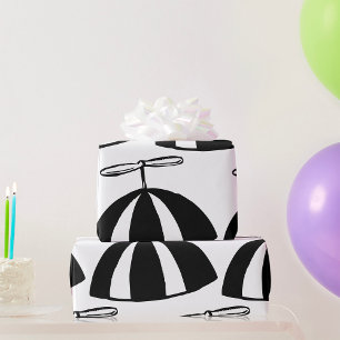 Retro Propeller Beanie Whimsical Black and White Presentpapper