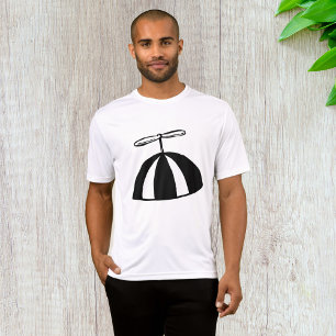 Retro Propeller Beanie Whimsical Black and White T Shirt