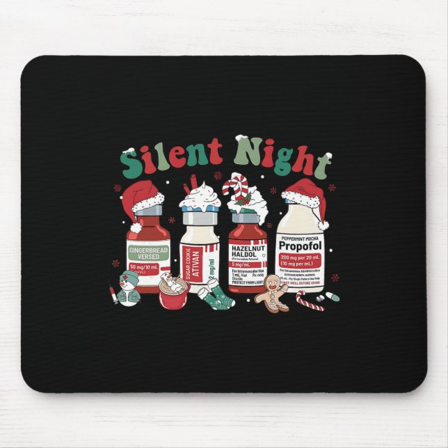 Retro Propofol Silent Night Icu Nurses Funny Merry Musmatta (Framsidan)