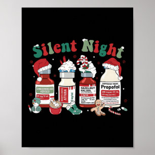 Retro Propofol Tyst Natt Icu Sjuksköterskor Roligt Poster