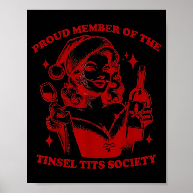 Retro Proud Member Of Tinsel Society Lady Christma Poster (Framsidan)