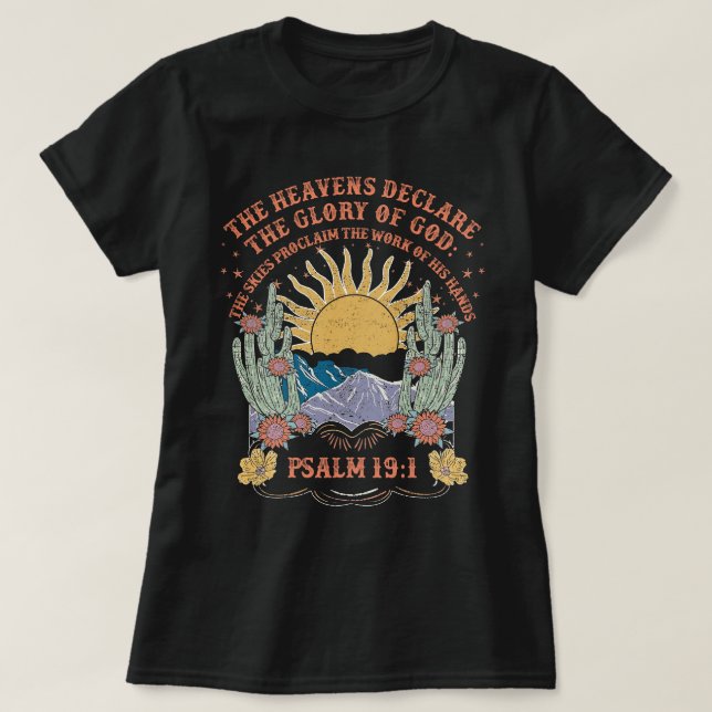 Retro Psalm 19:1, klassiskt konversationsprogram T Shirt (Design framsida)