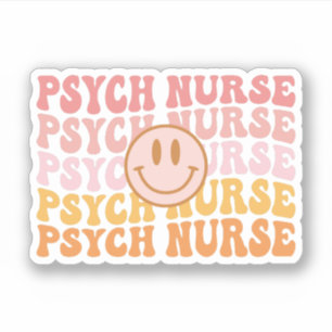 Retro Psych Nurse, Gift for Psychimic Nurse Klistermärken
