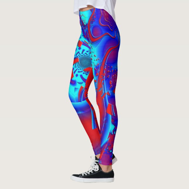 Retro Psychedelic Crazyness Leggings (Vänster)