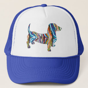 Retro Psychedelic Dachshund Keps