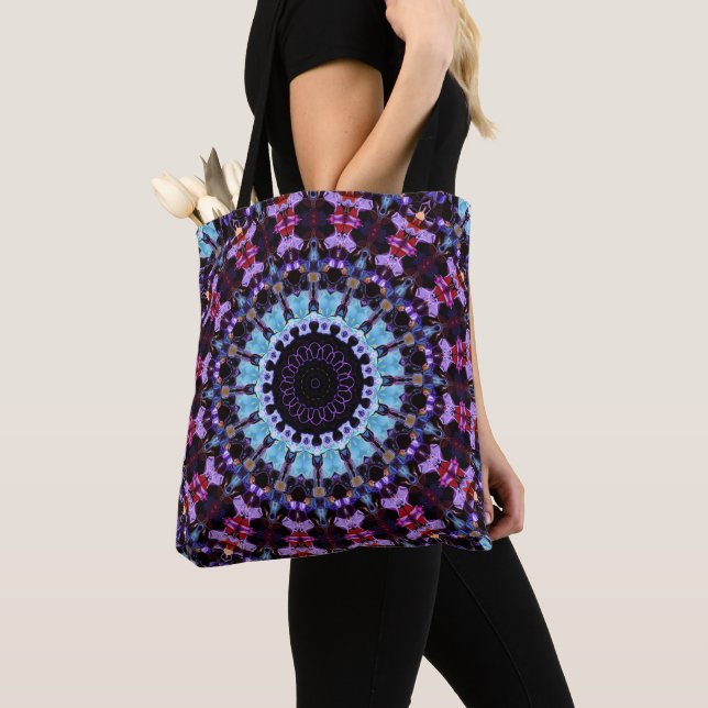 Retro Psychedelic Mandala Hippie Boho Tie Dye Tygkasse (Närbild)