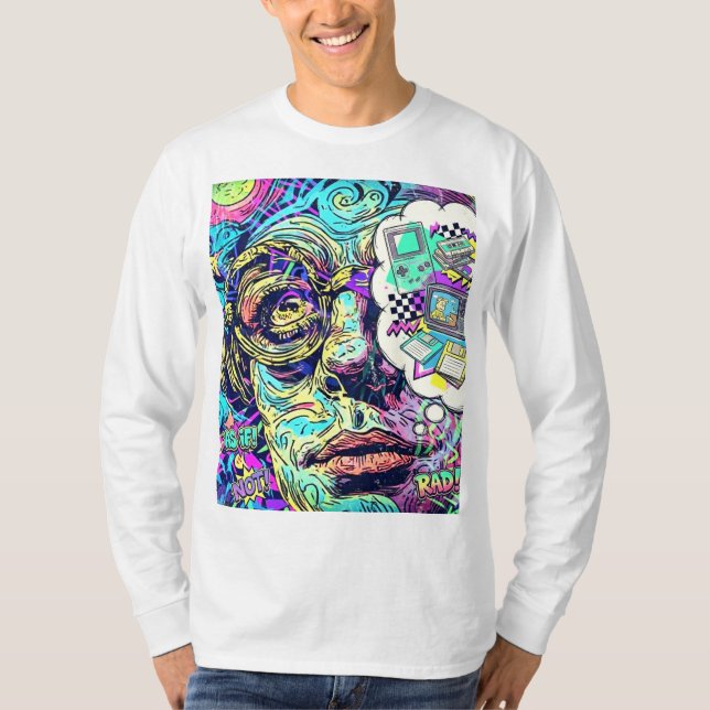 Retro Psychedelic Statement Shirt T (Framsida)