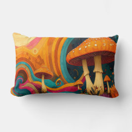 Retro Psychedelic Swirls Throw Cushion  Lumbarkudde