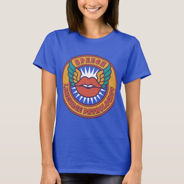 Retro Psychedelic Tal-Language Patholog SLP T Shirt (Framsida)