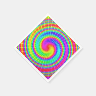 Retro Psychedelic TiefärgHippie Pappersservett