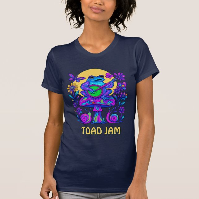 Retro Psychedelic Toad Sylt Mushroom Snigel T Shirt (Framsida)