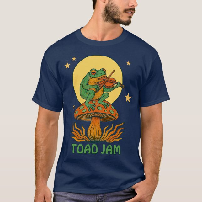 Retro Psychedelic Toad Sylt Mushroom T Shirt (Framsida)