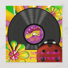 Retro Psychedelic Vinyl Record Party-inbjudningar Inbjudningar