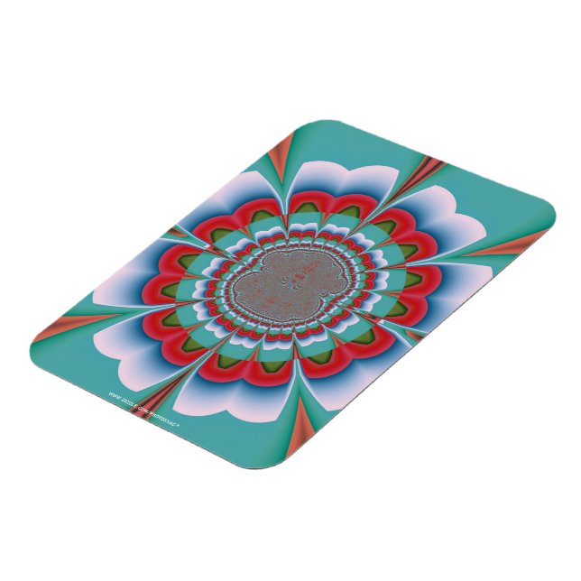 Retro Psykedelisk Mandala Blomma Abstrakt Konst Magnet (Vänstra Sidan)