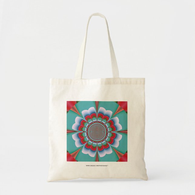 Retro Psykedelisk Mandala Blomma Abstrakt Konst Tygkasse (Framsidan)
