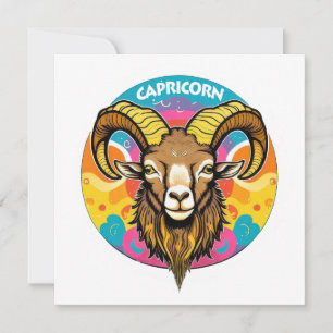 Retro Psykedelisk Stenbockens Zodiakus Get Januari