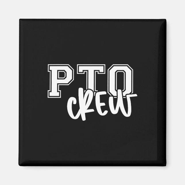 Retro Pto Crew Föräldralärarorganisation Tillbaka  Magnet (Framsidan)