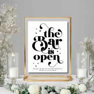 Retro Pub är Open Vintage Typography   Svart Poster