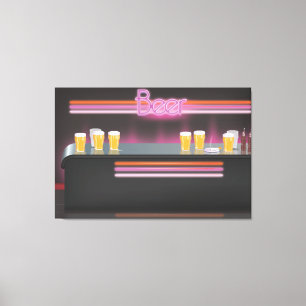 Retro Pub på 1980-talet Canvastryck