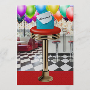 Retro Pub Stool-inbjudan - SRF Inbjudningar