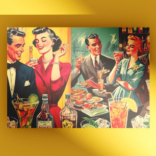Retro Pub Vintage Illustration Vykort