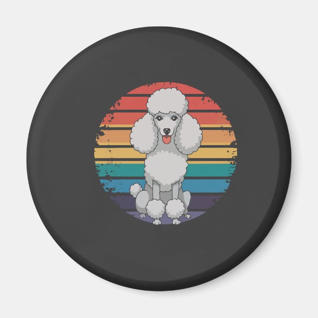Retro Pudel Älskare Hundpresenter för Pudelägare M Magnet (Framsidan)
