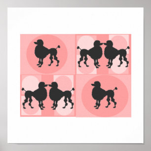 "Retro Pudel" Canvas Art Biet Poster