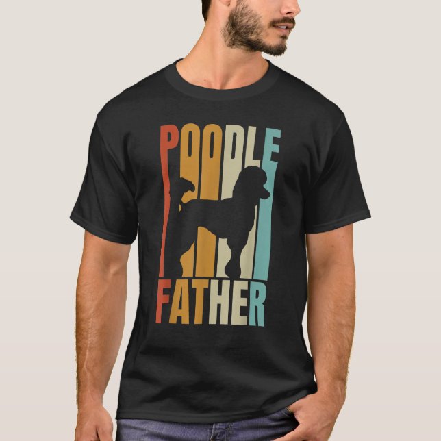 Retro Pudel Far Coola Hund Pappa T Shirt (Framsida)