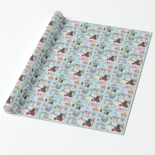Retro Pudel kollage Presentpapper