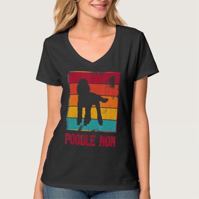 Retro Pudel Mamma Owner Mor Pet Mamma T Shirt (Framsida)