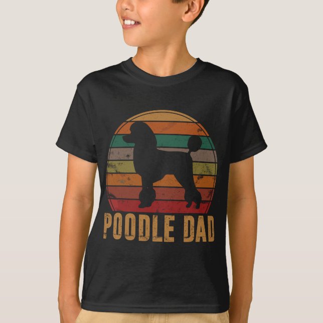 Retro Pudel Pappa Hundägare Pet Pudel Far T Shirt (Framsida)