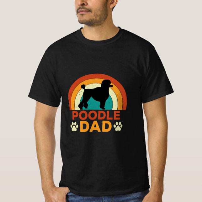 Retro Pudel Pappa T Shirt (Framsida)