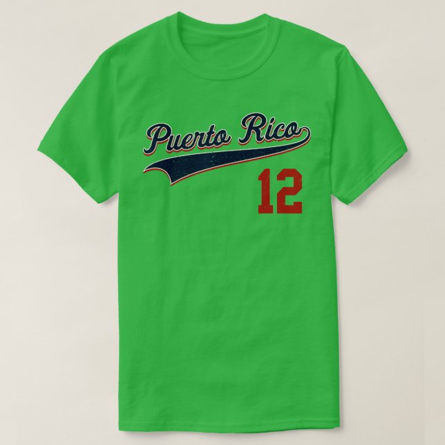 Retro Puerto Rico Beisbol Jersey Boricua Baseball T Shirt (Design framsida)