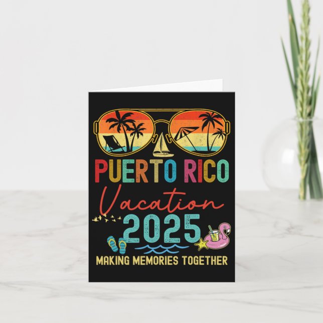Retro Puerto Rico Semester 2025 Minnen Matchande  Kort (Framsida)