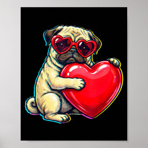 Retro pug rolig ungdomsliv pappa mamma retro hund poster
