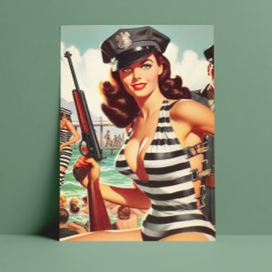 Retro Pulp Pin-up Vykort