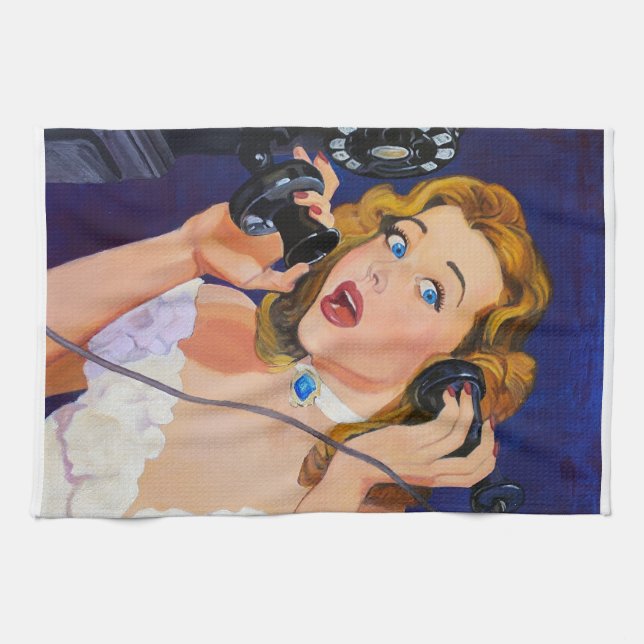 Retro Pulp Tea Towel Kitchen Towel Kökshandduk (Horisontell)