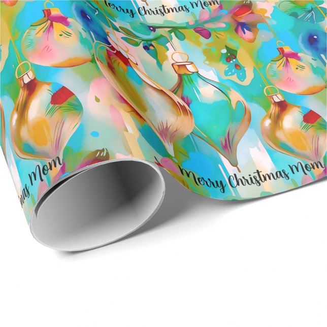 Retro-pulserande julprydnadsföremål anpassningsbar presentpapper (Skapare uppladdad)