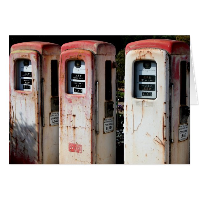 Retro pumpar hälsningskort (Framsidan Horizontal)