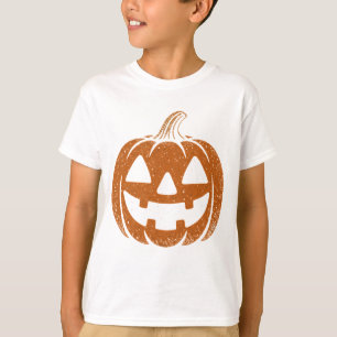 Retro Pumpkin Ansikte Tee - 90:s Halloween Vibes f