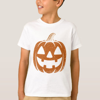 Retro Pumpkin Ansikte Tee - 90:s Halloween Vibes f