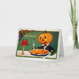 Retro Pumpkin Paj Halloween-kort Helgkort