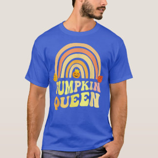 Retro PUMPKIN QUEEN Rainbow Carver Dam Fall Carvi T Shirt