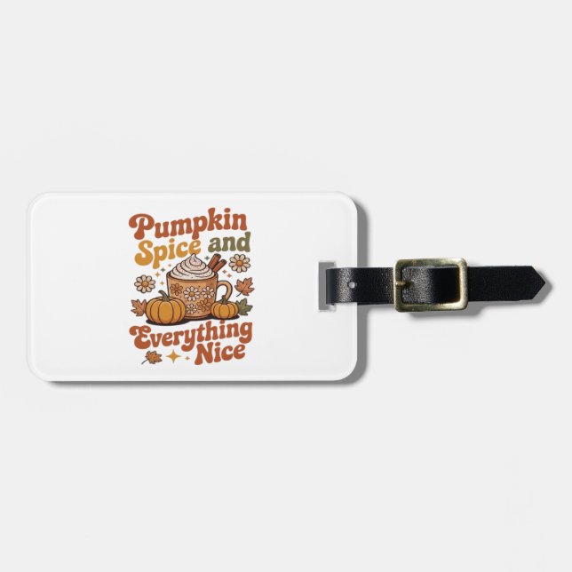 Retro Pumpkin Spice Everything Nice Classic T-Shir Bagagebricka (Horisontell Framsida)